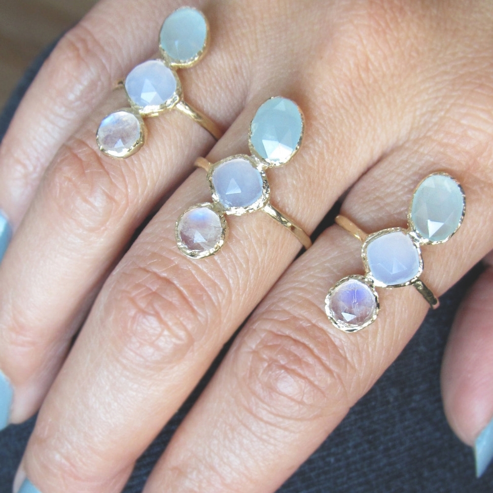 MISA 14k Gold Three Stone Ring - Picture 4 of 6